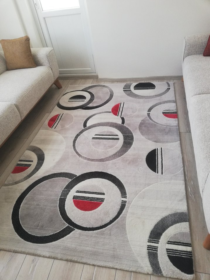 Gri Modern Baskılı Halı - Görsel 3