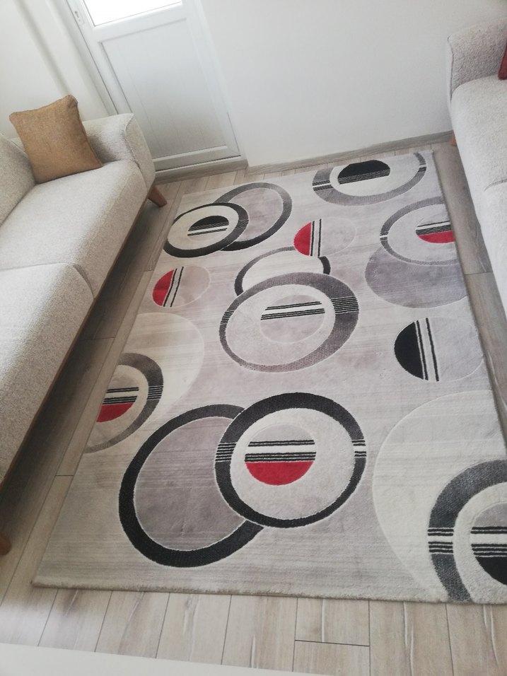 Gri Modern Baskılı Halı - Görsel 5