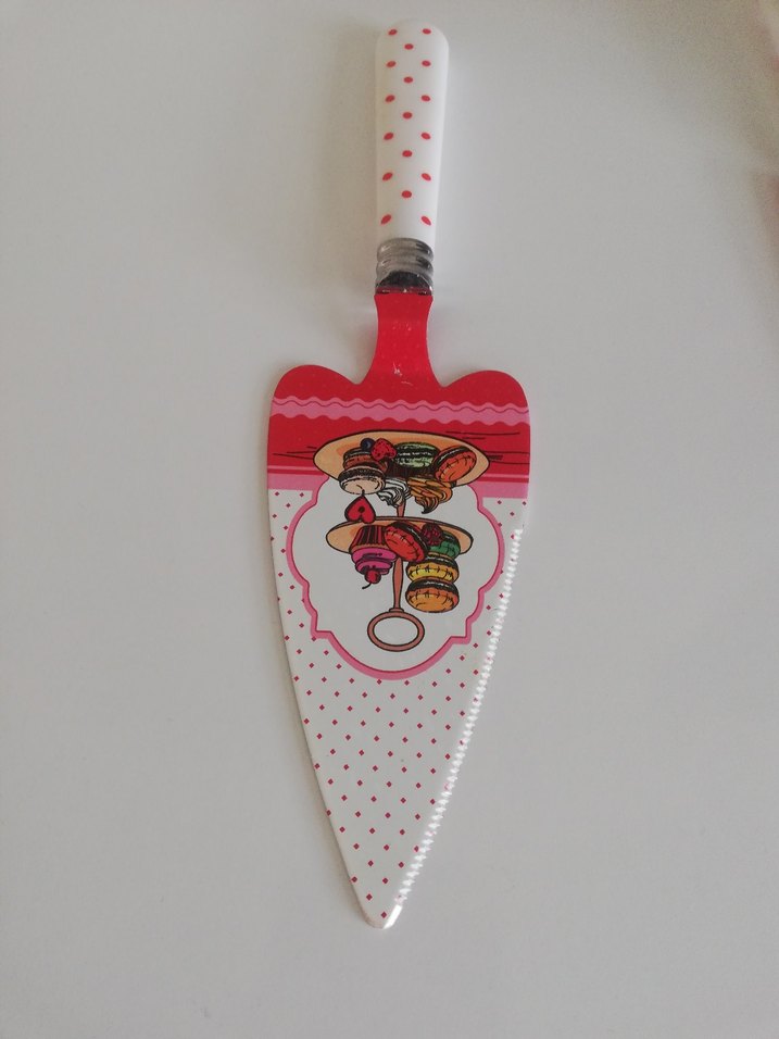 Renkli Desenli Pasta Spatulası ve Bıçağı - Görsel 4
