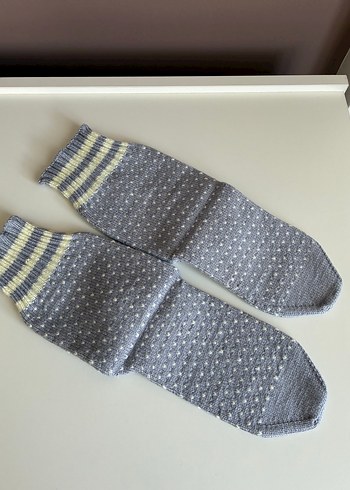 Gri Örgü Çorap - Görsel 4