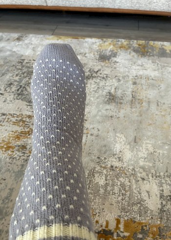 Gri Örgü Çorap - Görsel 3