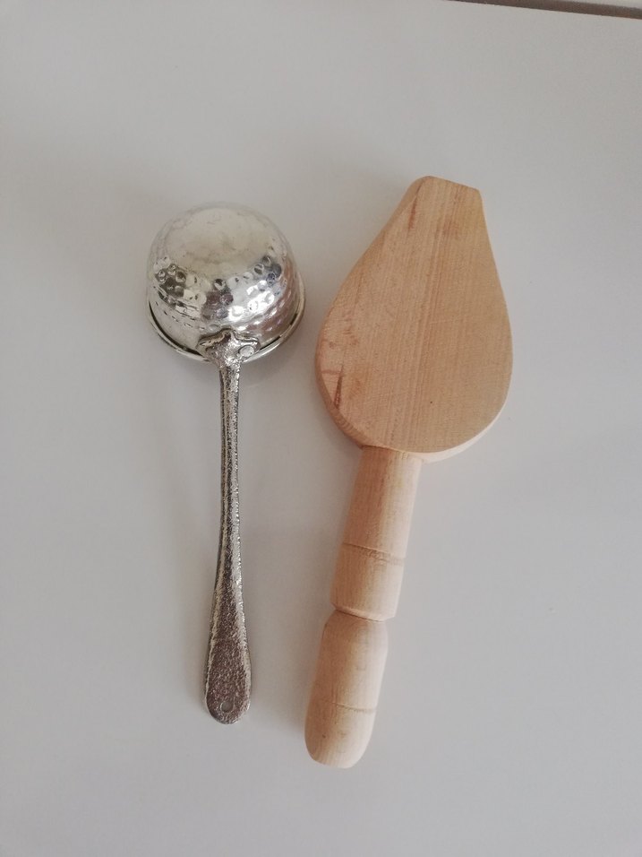 Ahşap Kömbe Kalıbı  ve Metal Kepçe - Görsel 2