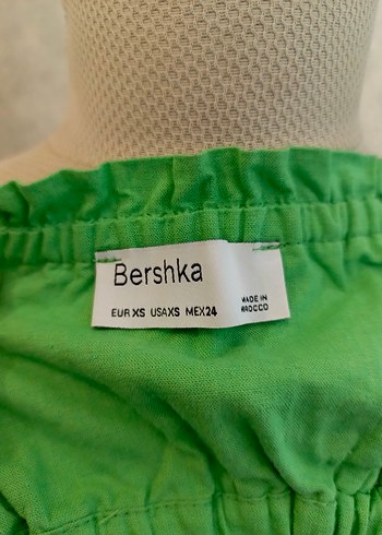 Yeşil Fırfırlı Kısa Bohem Bluz - Görsel 4