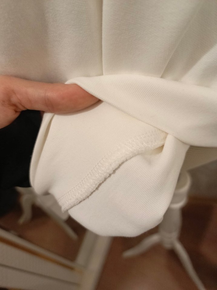 Beyaz Fermuarlı Erkek Sweatshirt - Görsel 3