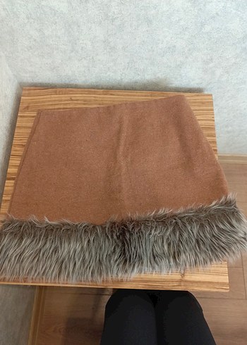 Kahverengi Kürklü Mini Etek - Görsel 3