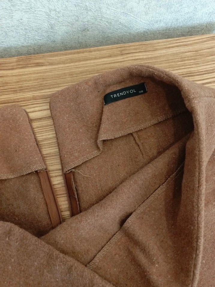 Kahverengi Kürklü Mini Etek - Görsel 4