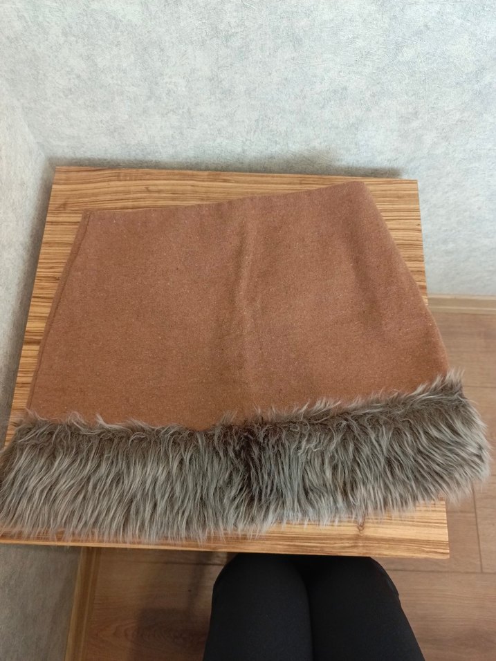 Kahverengi Kürklü Mini Etek - Görsel 3