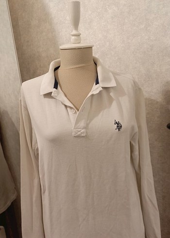 Erkek Beyaz Uzun Kollu Polo Yaka Tişört - Görsel 3