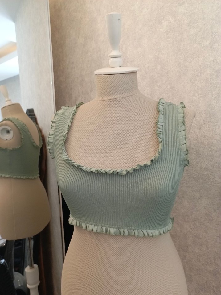 3'lü Bohem Tarzı Kısa Beyaz Kadın Bralet (beyaz sari ve yesil) - Görsel 4