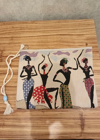 Boncuk Detaylı Etnik Desenli Bohem Kadın Clutch Çanta - Görsel 3