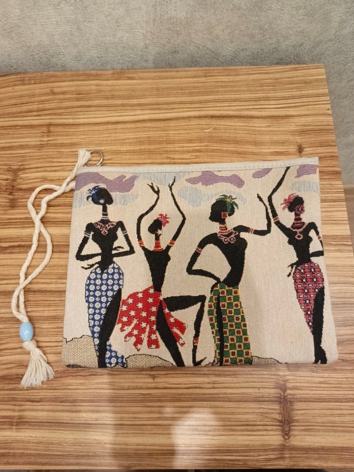 Boncuk Detaylı Etnik Desenli Bohem Kadın Clutch Çanta - Görsel 3