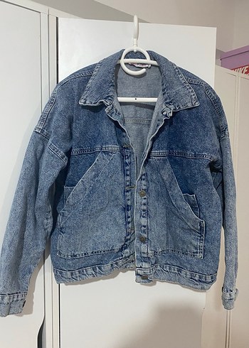 Diğer Düğmeli Mavi Gri Denim Kadın Ceket