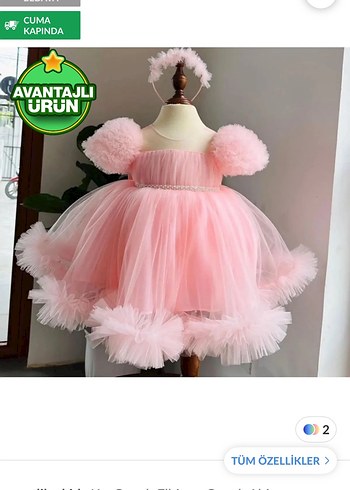 Pembe Fırfırlı Kız Çocuk Elbisesi