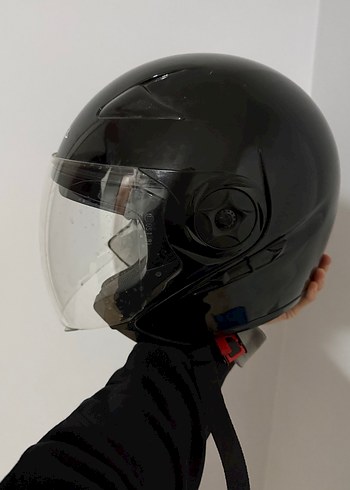 Şeffaf Vizörlü Siyah Cam Motosiklet Kaskı - Görsel 2