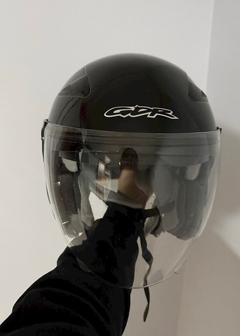 Şeffaf Vizörlü Siyah Cam Motosiklet Kaskı - Görsel 3