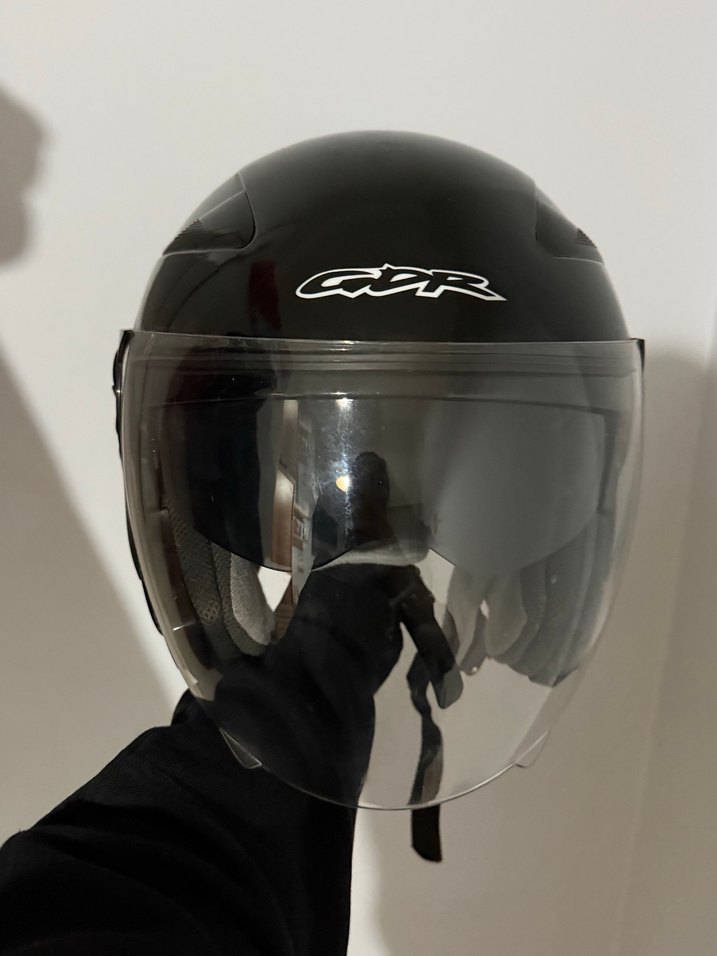 Şeffaf Vizörlü Siyah Cam Motosiklet Kaskı - Görsel 4