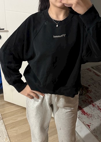 Siyah Kadın Sweatshirt - Görsel 2