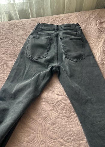 Gri Kadın taşlı Denim Pantolon - Görsel 3