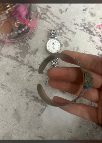 Bohem Gri Turkuaz Boncuklu Bilezik - Görsel 2