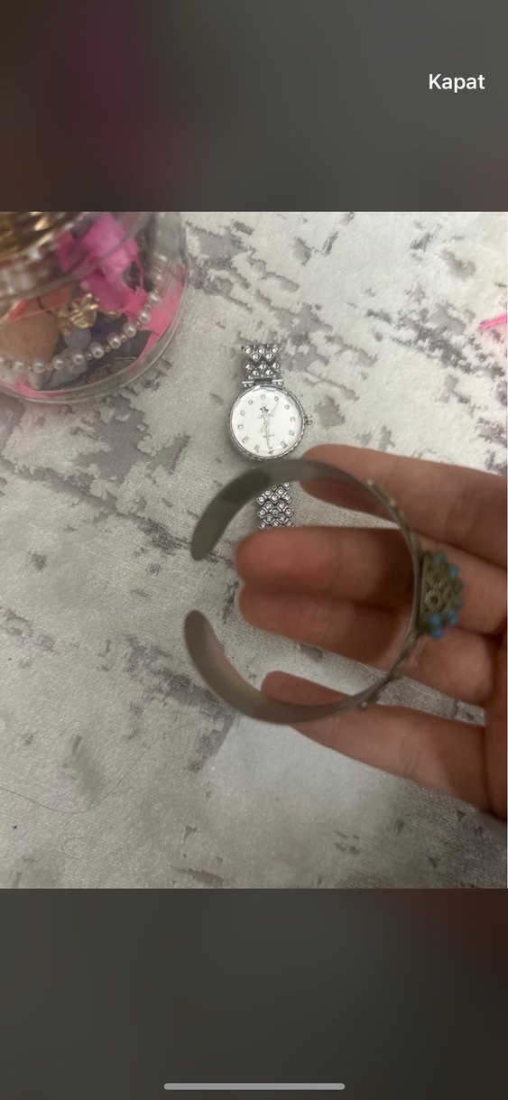 Bohem Gri Turkuaz Boncuklu Bilezik - Görsel 2