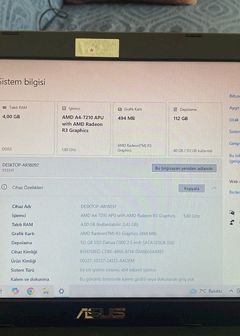 Siyah Asus Laptop - Görsel 5