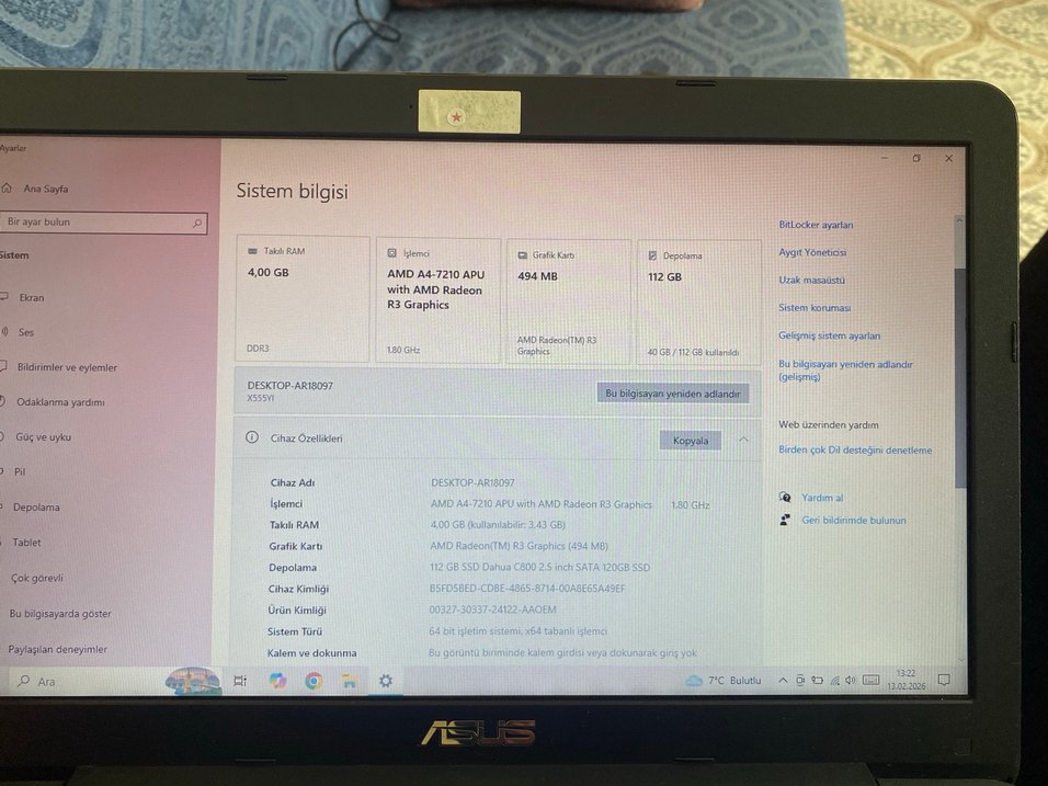 Siyah Asus Laptop - Görsel 5