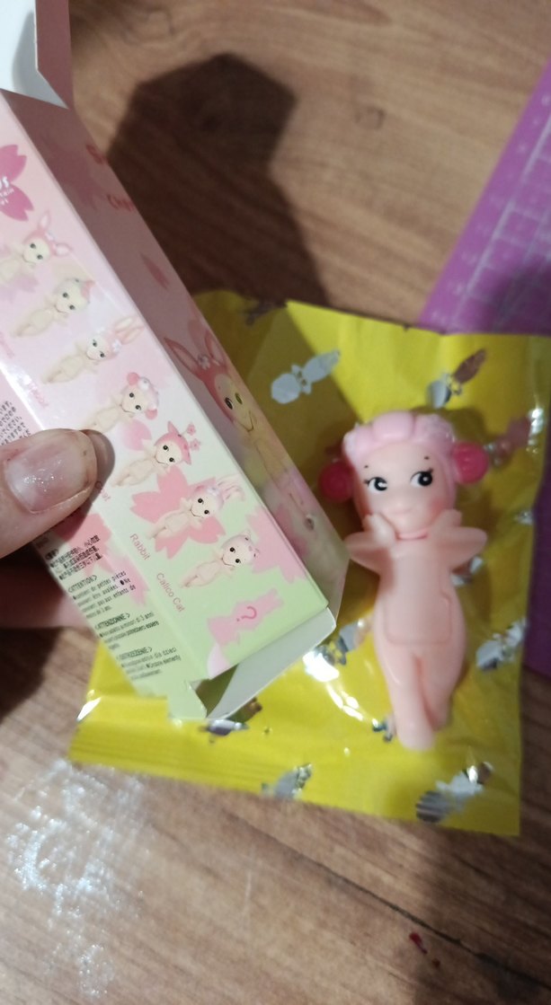 Pastel Pembe Bunny Angel Figür - Görsel 3