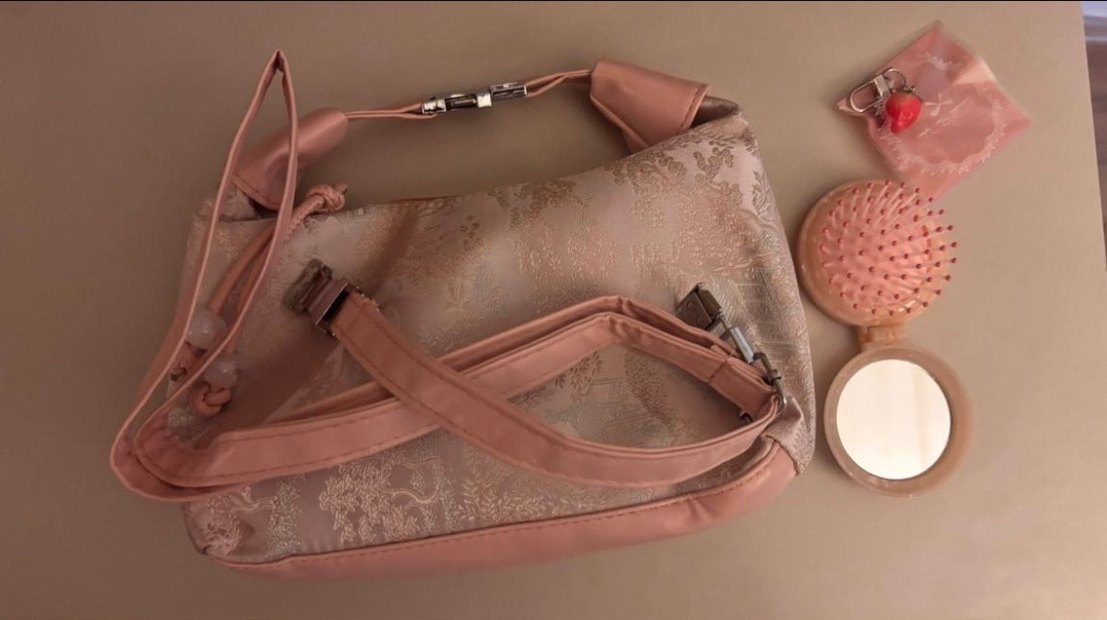 Pembe Nakışlı Kadın mini çanta - Görsel 2