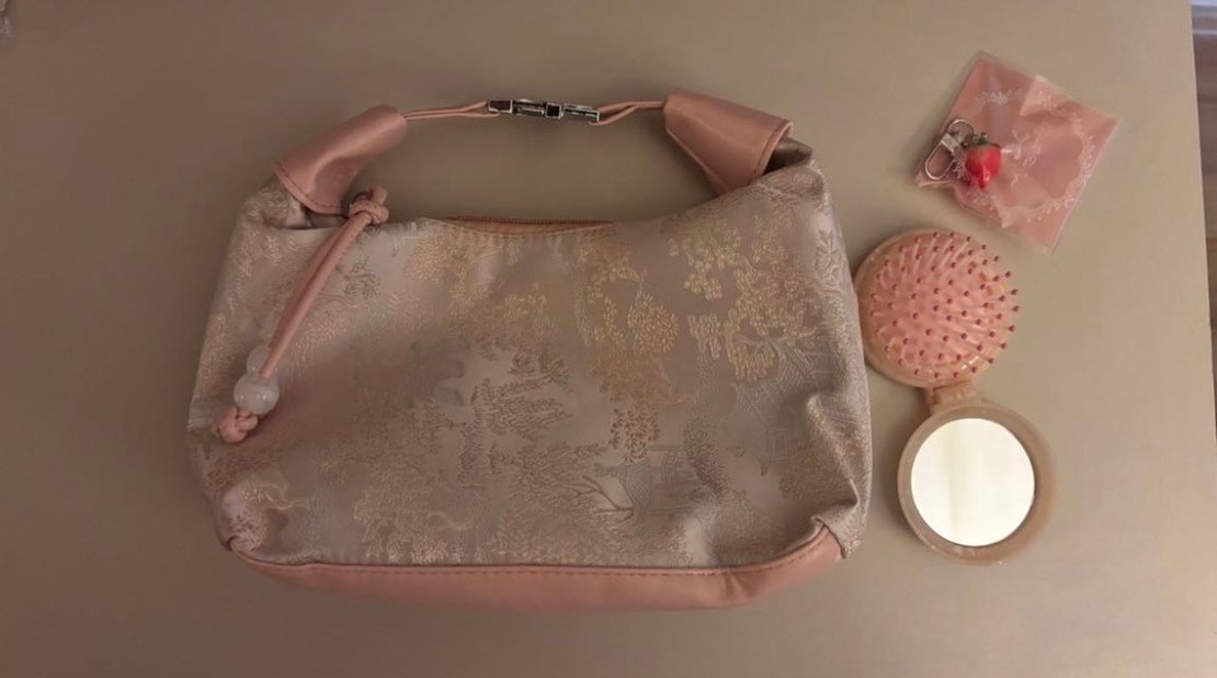 Pembe Nakışlı Kadın mini çanta - Görsel 3