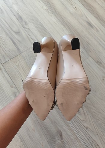 36 Beden Bej Stiletto Kadın Abiye Ayakkabı