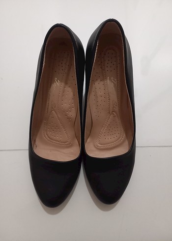 Siyah  deri Kadın Ofis Topuklu Ayakkabı - Görsel 2