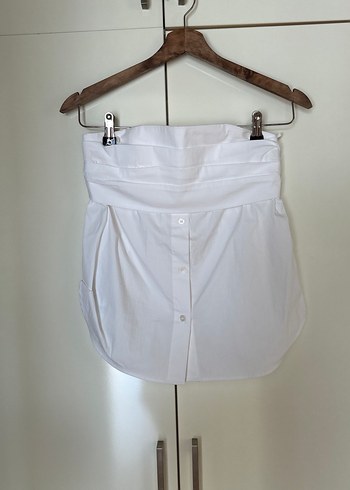 Zara xs beden,düğme detaylı straplez bluz