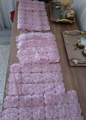 Toz pembe iğne oyası takımı 17 parça