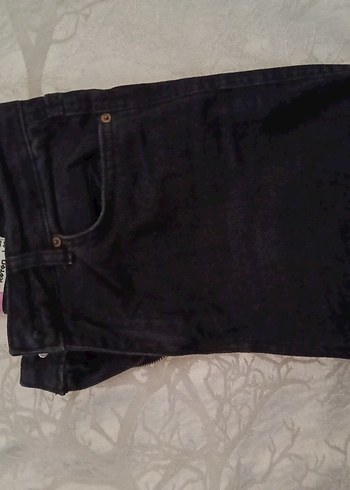 32 Beden siyah Renk Kadın Siyah Regular Fit Midi Denim Jean