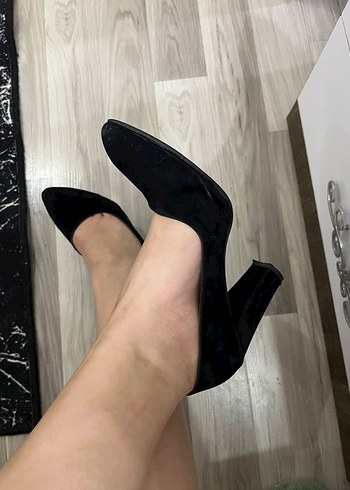 Diğer Siyah Rugan Stiletto Topuklu Kadın Ayakkabı