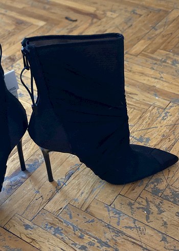 41 Beden siyah Renk Siyah Süet Stiletto Topuklu Fermuarlı Kadın Bot