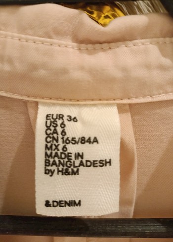 Pudra pembesi Düğmeli Uzun Kollu Pamuklu Gömlek - Görsel 2