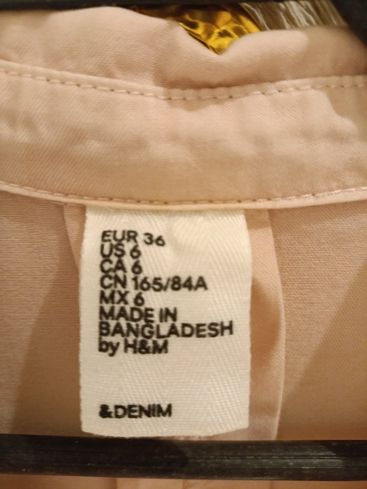 Pudra pembesi Düğmeli Uzun Kollu Pamuklu Gömlek - Görsel 2