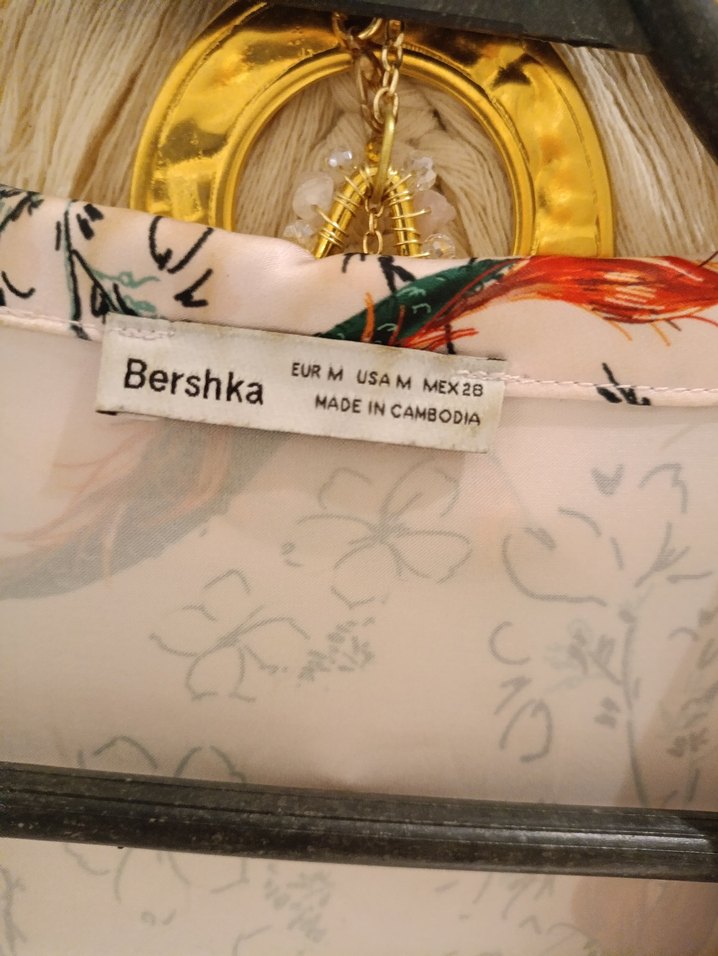 Bohem Çok Renkli Yılan Desenli V Yaka Gömlek - Görsel 3