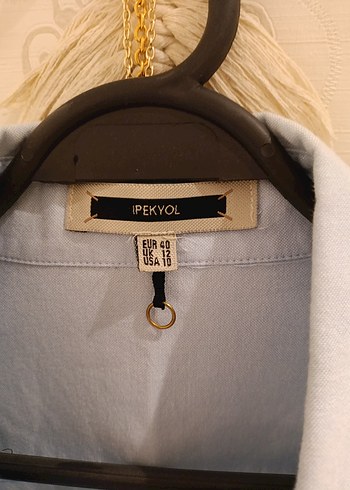 İpekyol Düğmeli, Nakış Detaylı mavi Kadın Gömlek - Görsel 2