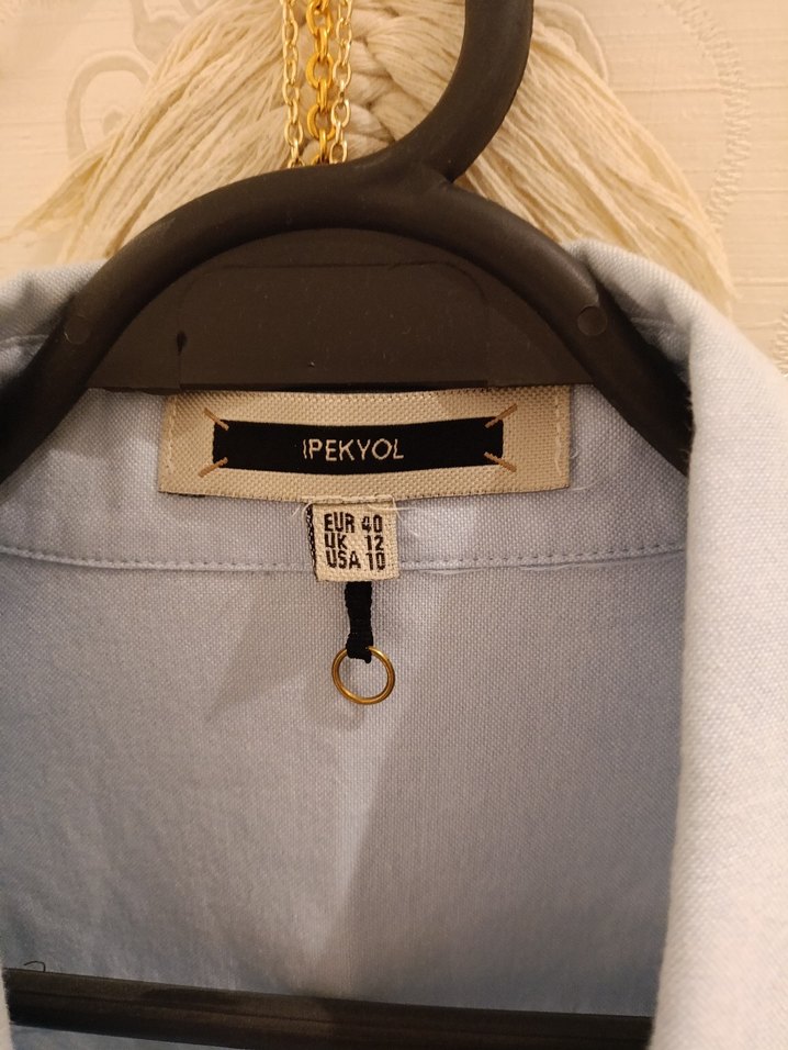 İpekyol Düğmeli, Nakış Detaylı mavi Kadın Gömlek - Görsel 2