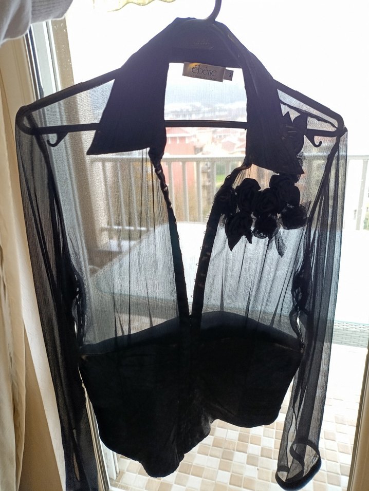 Siyah şık gömlek - Görsel 4