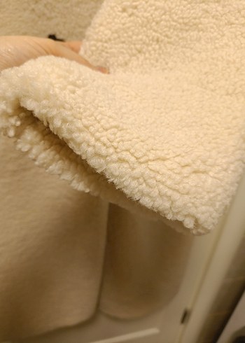 Zara Beyaz Uzun Teddy Kadın Kaban - Görsel 5