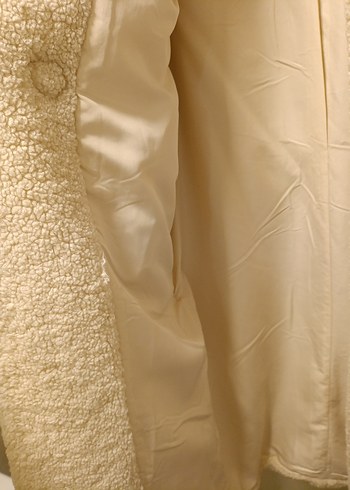 Zara Beyaz Uzun Teddy Kadın Kaban - Görsel 4