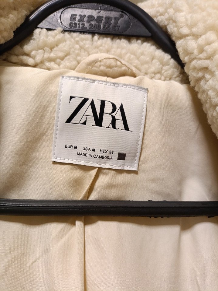 Zara Beyaz Uzun Teddy Kadın Kaban - Görsel 2