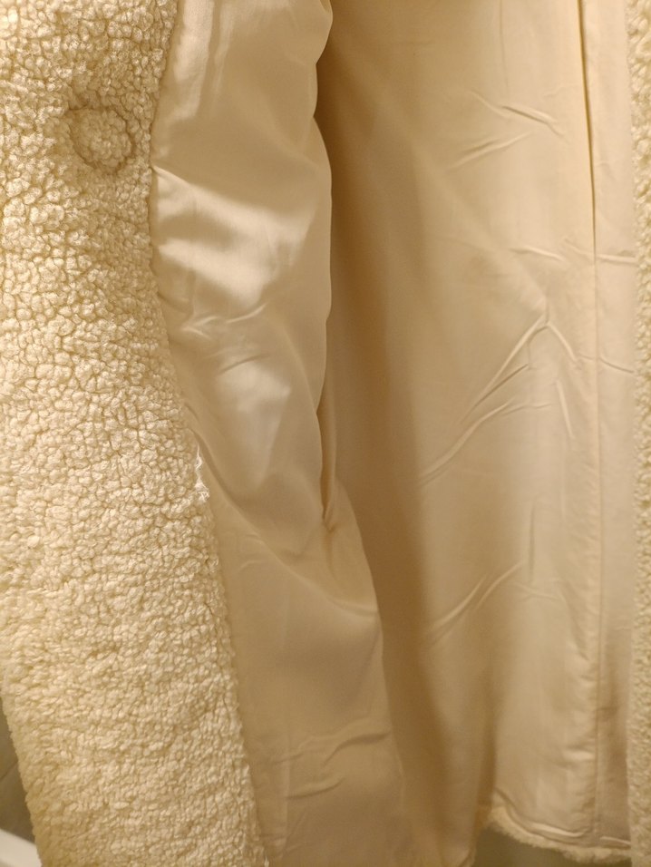 Zara Beyaz Uzun Teddy Kadın Kaban - Görsel 4