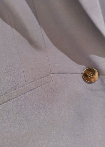 Düğmeli Lacivert Kadın Blazer Ceket - Görsel 3