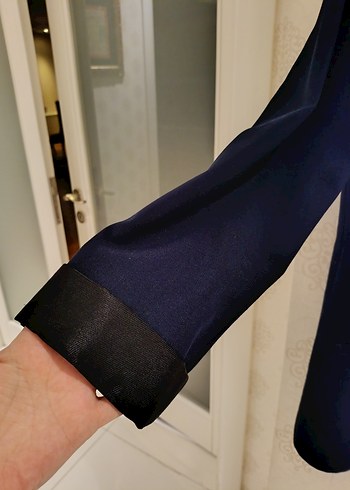 Düğmeli Lacivert Kadın Blazer Ceket - Görsel 5