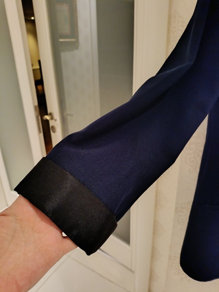 Düğmeli Lacivert Kadın Blazer Ceket - Görsel 5