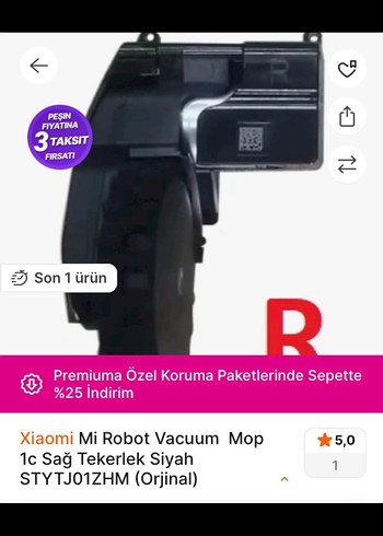 Xiaomi Mi Vacuum Mop 1c yedek Sağ Tekerlek - Görsel 5